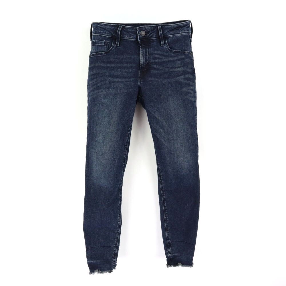 Old Navy Skinny Jeans Womens Size 2 Blue Cotton Blend Rockstar Cut-Off‎